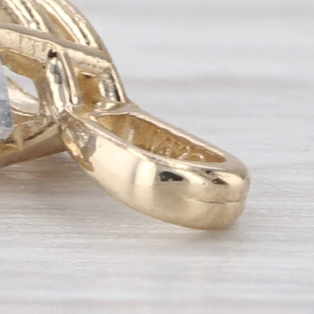 New 0.55ct Diamond Marquise Solitaire Pendant 14k Yellow Gold Small Drop