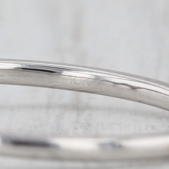 0.10ctw Diamond Band 10k White Gold Size 7 Stackable Ring