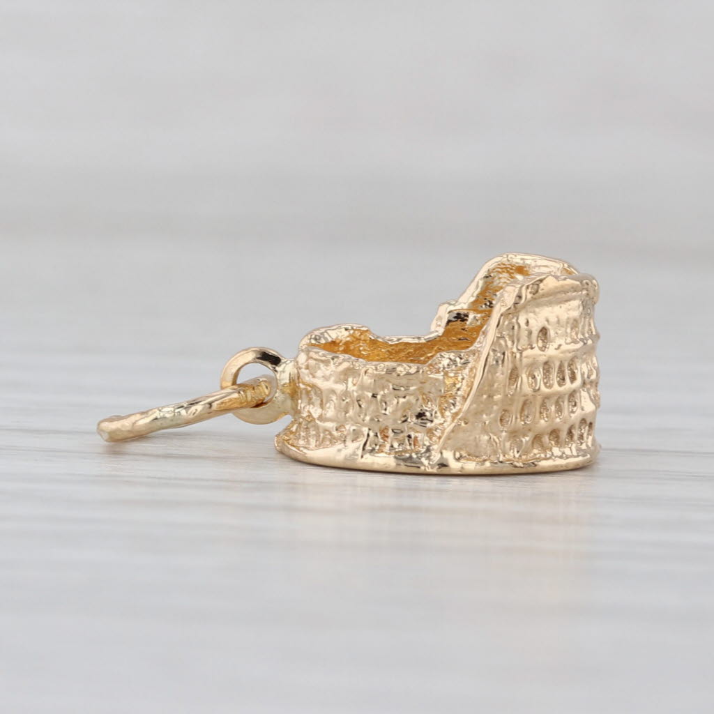 Roman Colosseum Charm 18k Yellow Gold Italy Souvenir Pendant