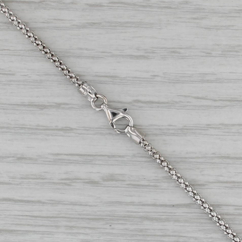 16.5" Popcorn Necklace 18k White Gold 2.3mm Lobster Clasp