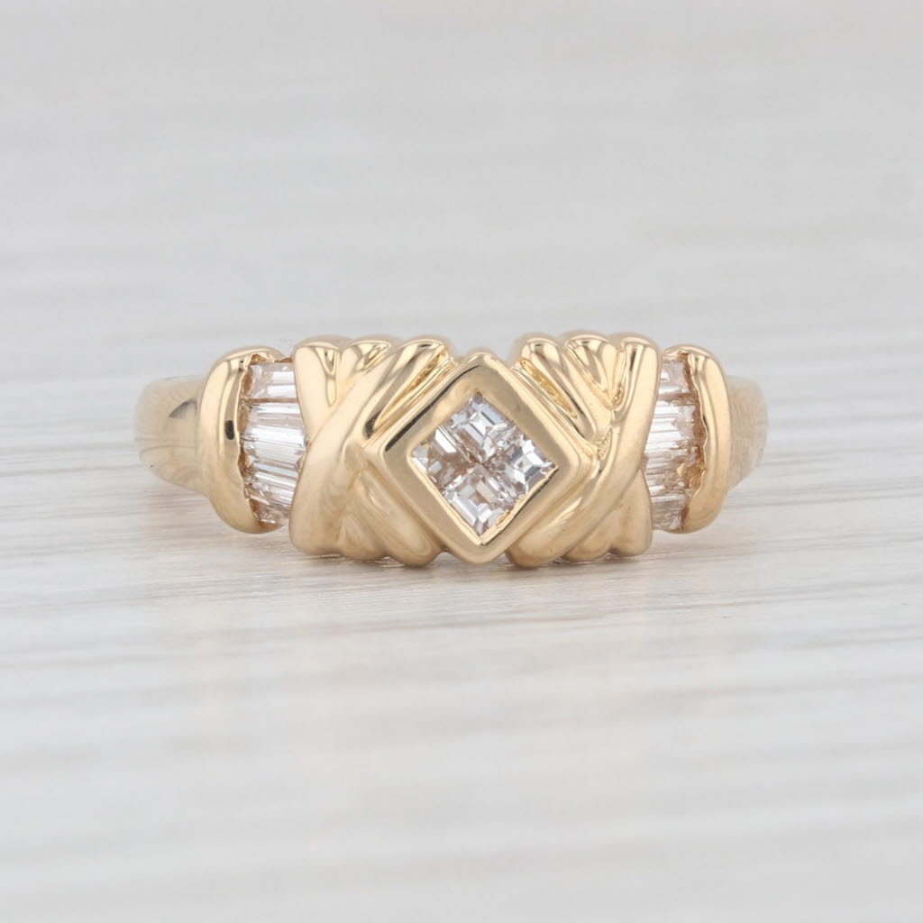 Light Gray 0.50ctw Diamond Ring 18k Yellow Gold Size 6.25