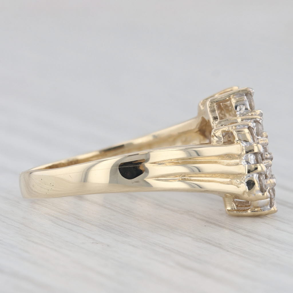 Light Gray 0.75ctw Diamond Cluster Ring 14k Yellow Gold Size 10