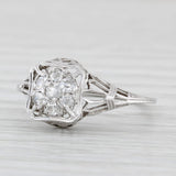 Art Deco 0.25ctw Diamond Solitaire Ring 18k White Gold Filigree Sz 6 Engagement