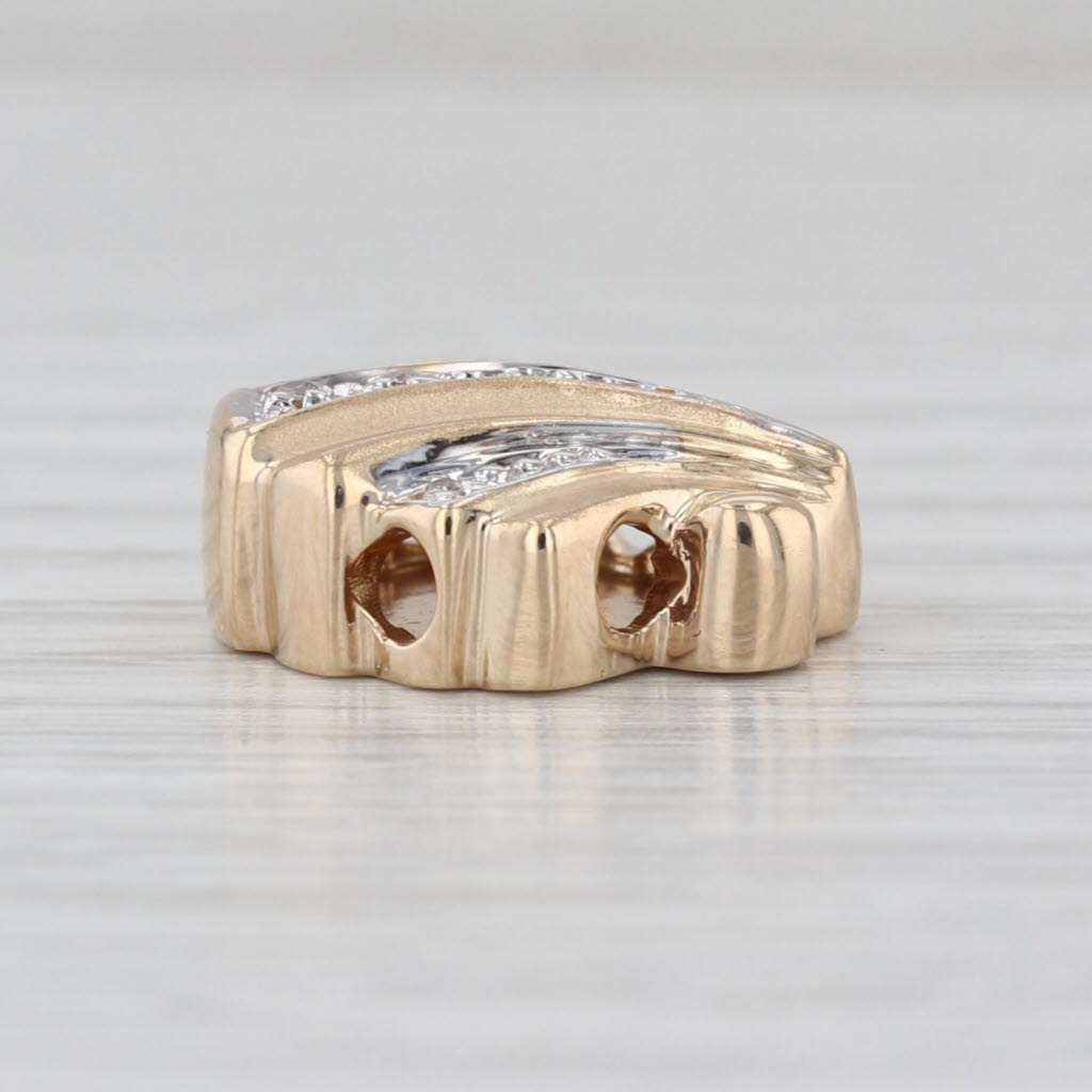 Diamond Shell Slide Bracelet Charm 14k Gold Vintage Richard Klein