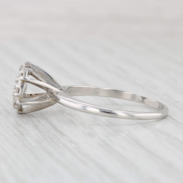 Vintage 0.41ctw Diamond Cluster Vintage Engagement Ring 10k White Gold Sz 10.25