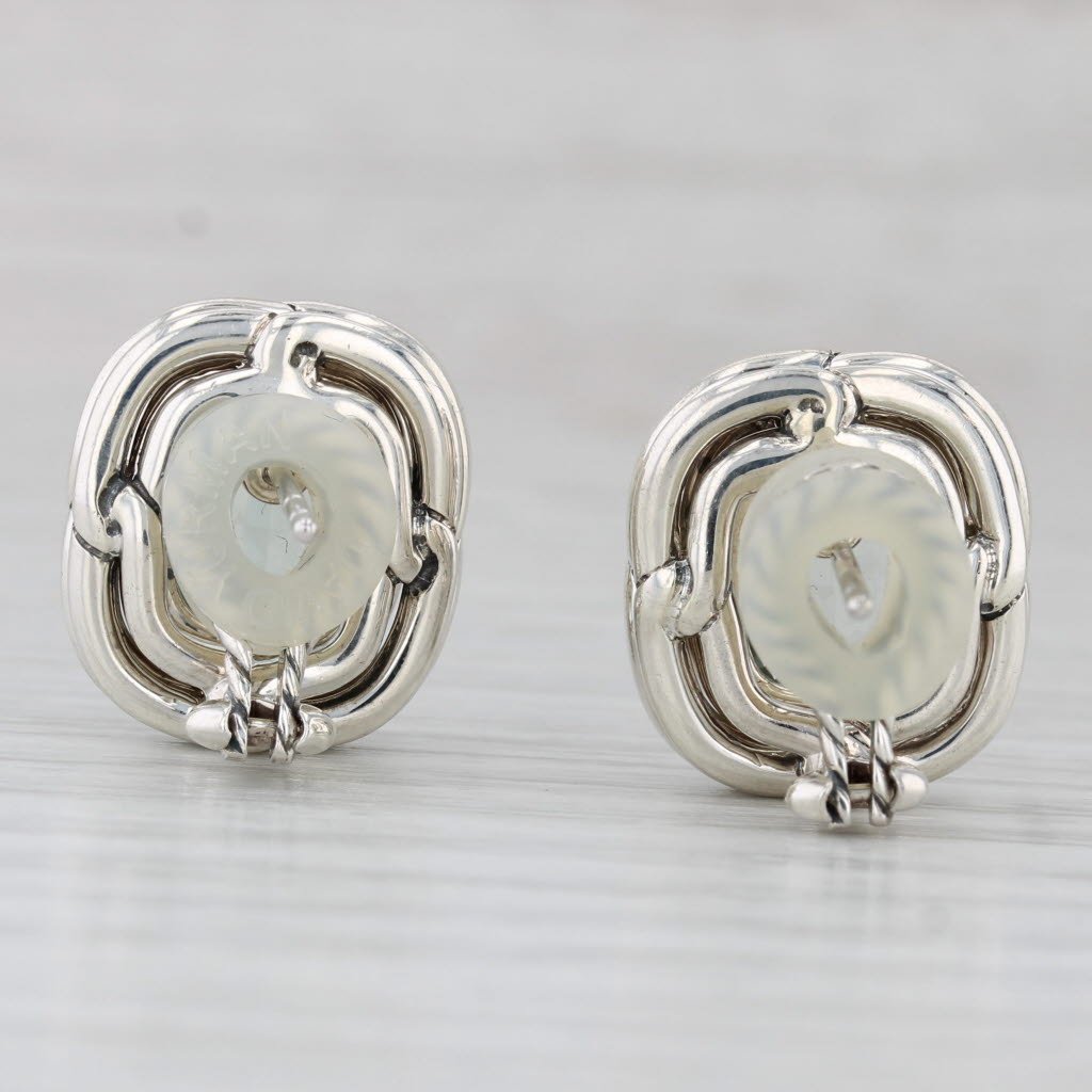 Gray David Yurman Labrynth Prasiolite Diamond Stud Earrings Sterling Silver