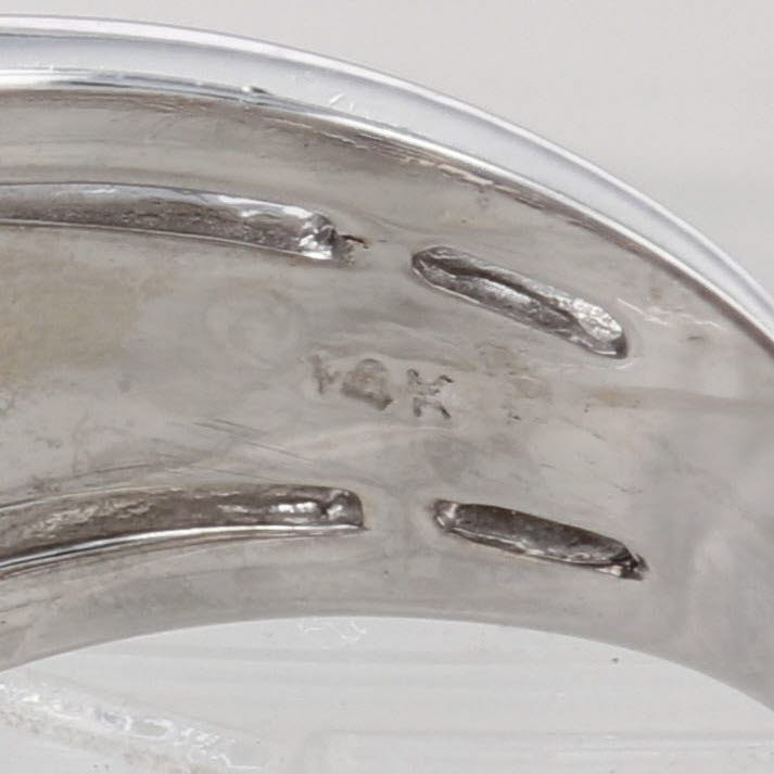 1.66ctw Blue Sapphire Diamond X Pattern Ring 14k White Gold Size 8 Cocktail