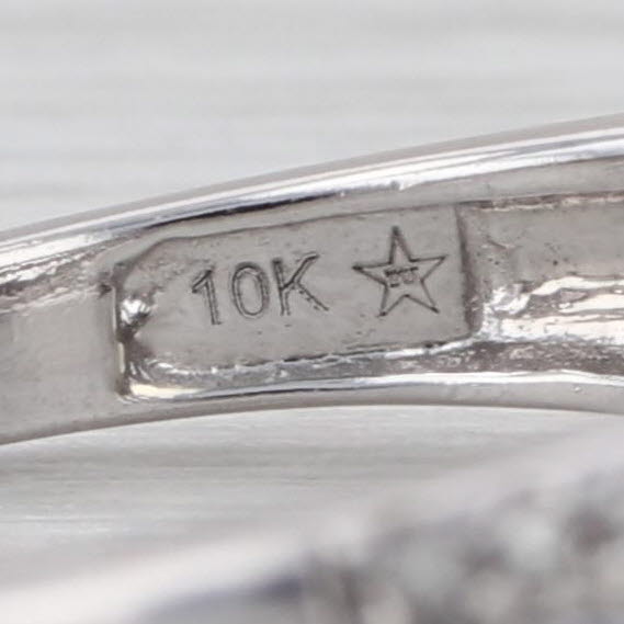 0.39ctw Diamond Halo Engagement Ring 10k White Gold Size 7