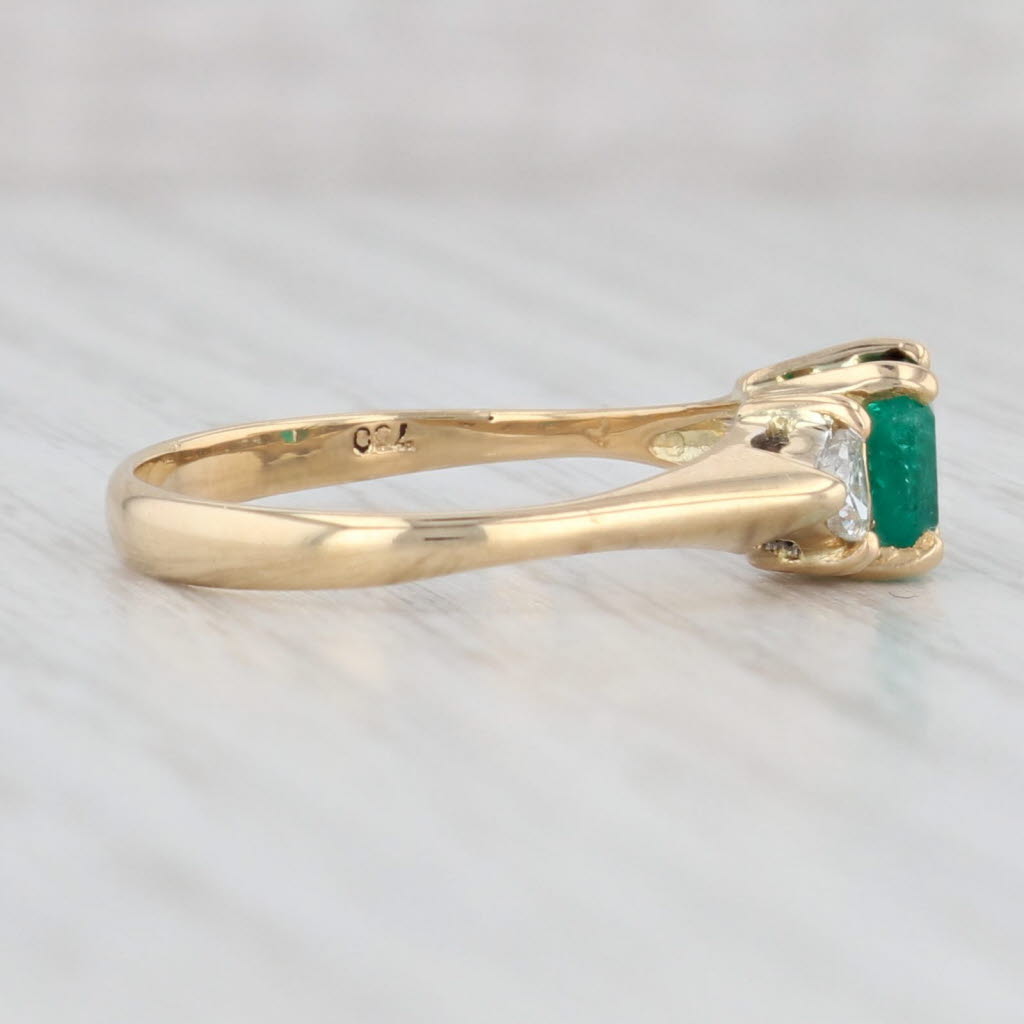 Light Gray 1.05ctw Emerald Diamond Ring 18k Yellow Gold Size 7.5 Emerald Cut