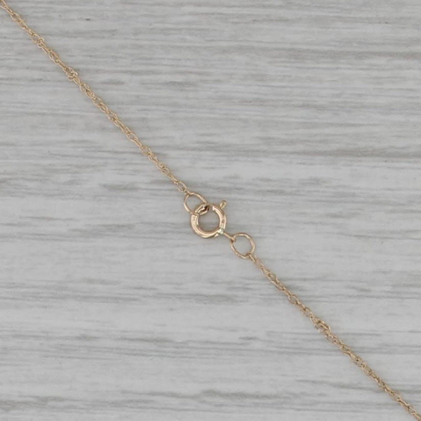 Diamond Palm Tree Pendant Necklace 14k Yellow Gold 18.25" Rope Chain