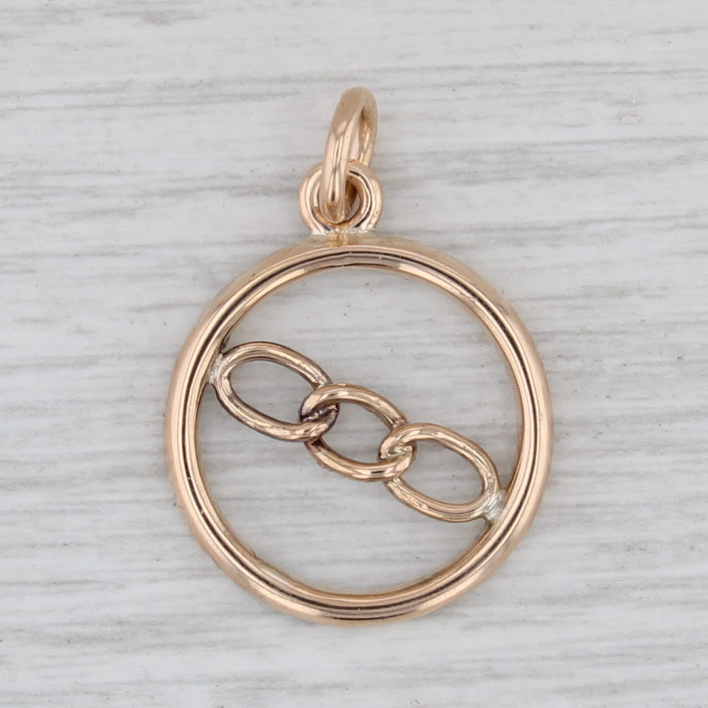 Antique Odd Fellows Pendant 14k Yellow Gold 3-Ring Fob