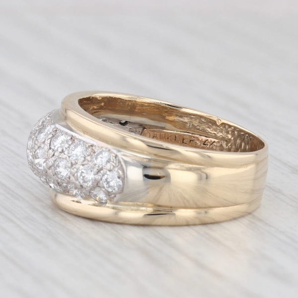1.10ctw Pave Diamond Ring 14k Gold Size 6.75 Dankner Wedding Anniversary Band