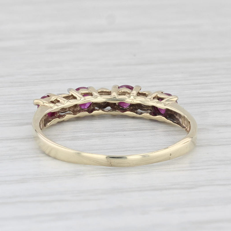 0.50ctw Ruby Diamond Ring 10k Yellow Gold Size 6.5 Stackable Bridal