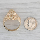 Gray Diamond Lions Head Ring 14k Yellow Gold Size 9.75 VS2