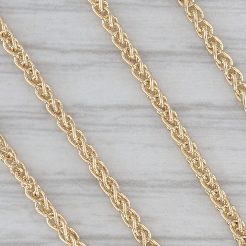 Gray Wheat Chain Necklace 14k Yellow Gold 23.75" 1.8mm Italian