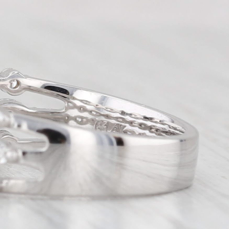 Light Gray New 0.78ctw Diamond 3-Band Ring 14k White Gold Size 6.25-6.5 Stackable Band