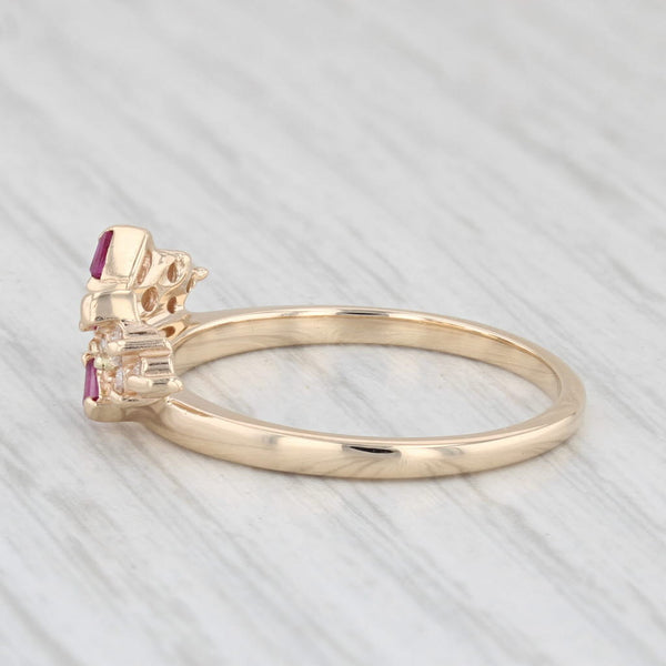 0.25ctw Ruby Diamond Ring Guard 14k Yellow Gold Size 7.5