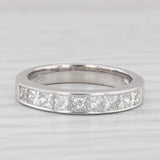 1ctw Diamond Wedding Band 14k White Gold Size 6.75 Bridal Channel Set Princess