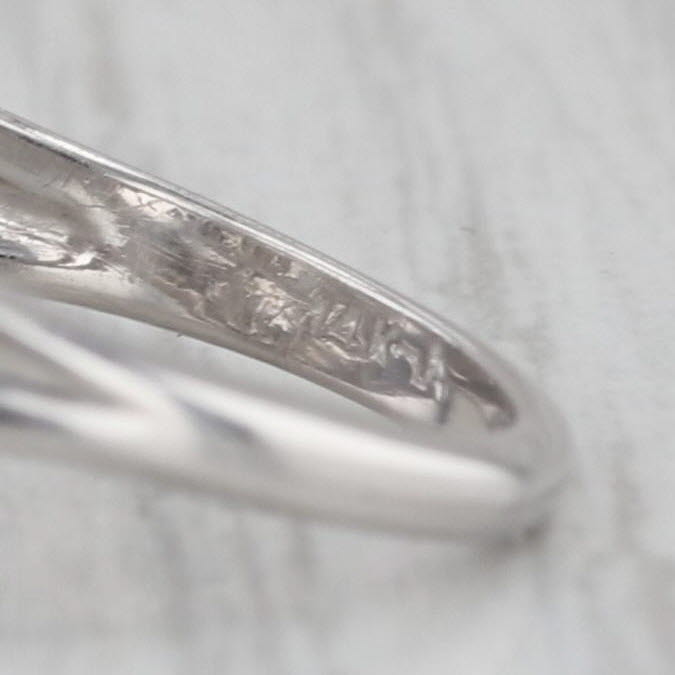Vintage 1.64ctw Diamond 3-Stone Ring 14k White Gold Size 6.5 Engagement