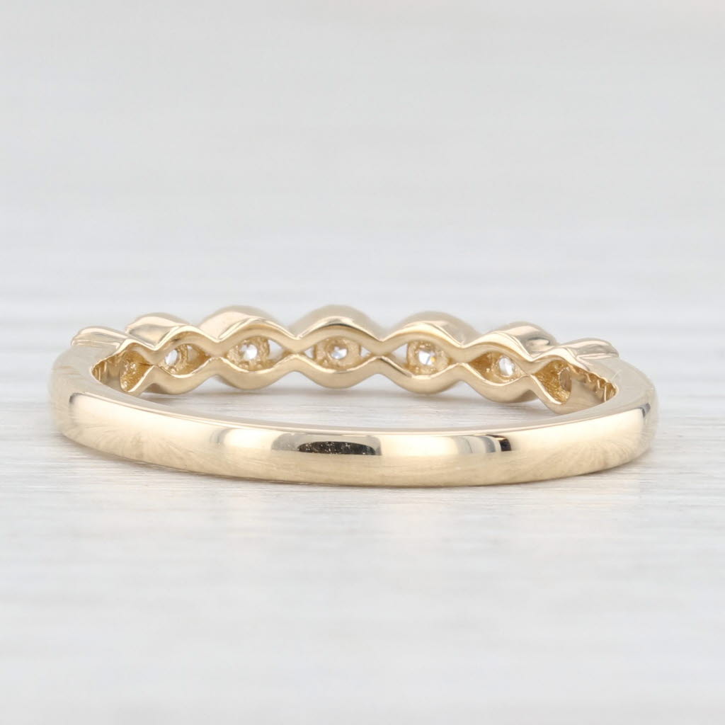 Light Gray New 0.16ctw Diamond Wedding Band 14k Yellow Gold Stackable Anniversary Ring 6.5