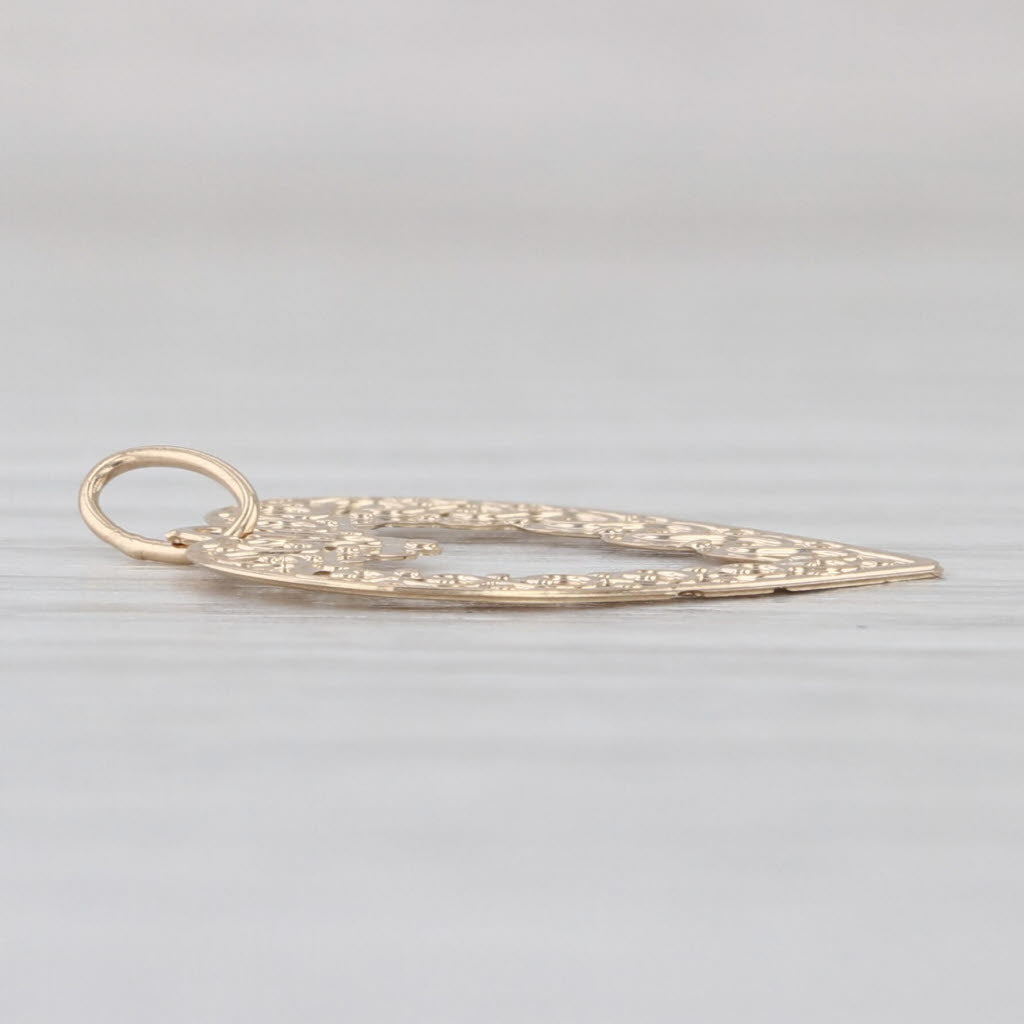 Open Heart Pendant 14k Yellow Gold Lightweight Charm