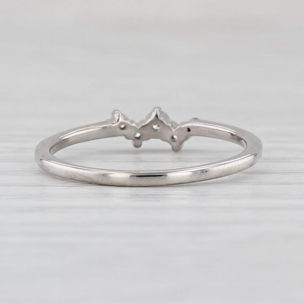 0.10ctw Diamond Band 10k White Gold Size 7 Stackable Ring