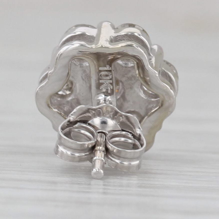 Gray 0.80ctw Diamond Flower Cluster Stud Earrings 10k White Gold