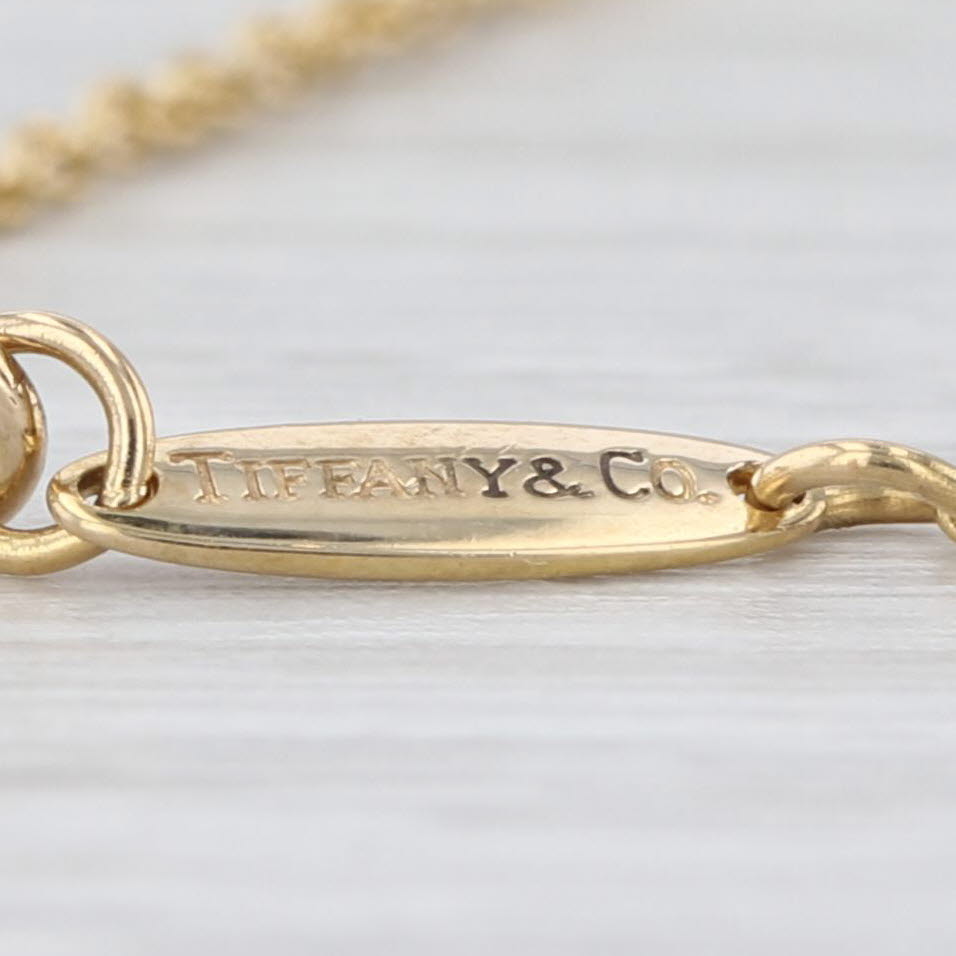 Tiffany Elsa Peretti Teardrop Pendant Necklace w/ Box Pouch 16" 18k Yellow Gold