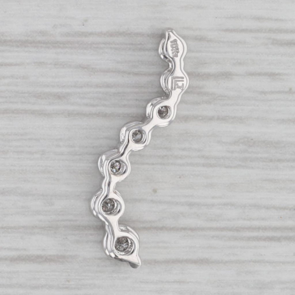 Gray Diamond Graduated Journey Pendant 10k White Gold Floating Drop