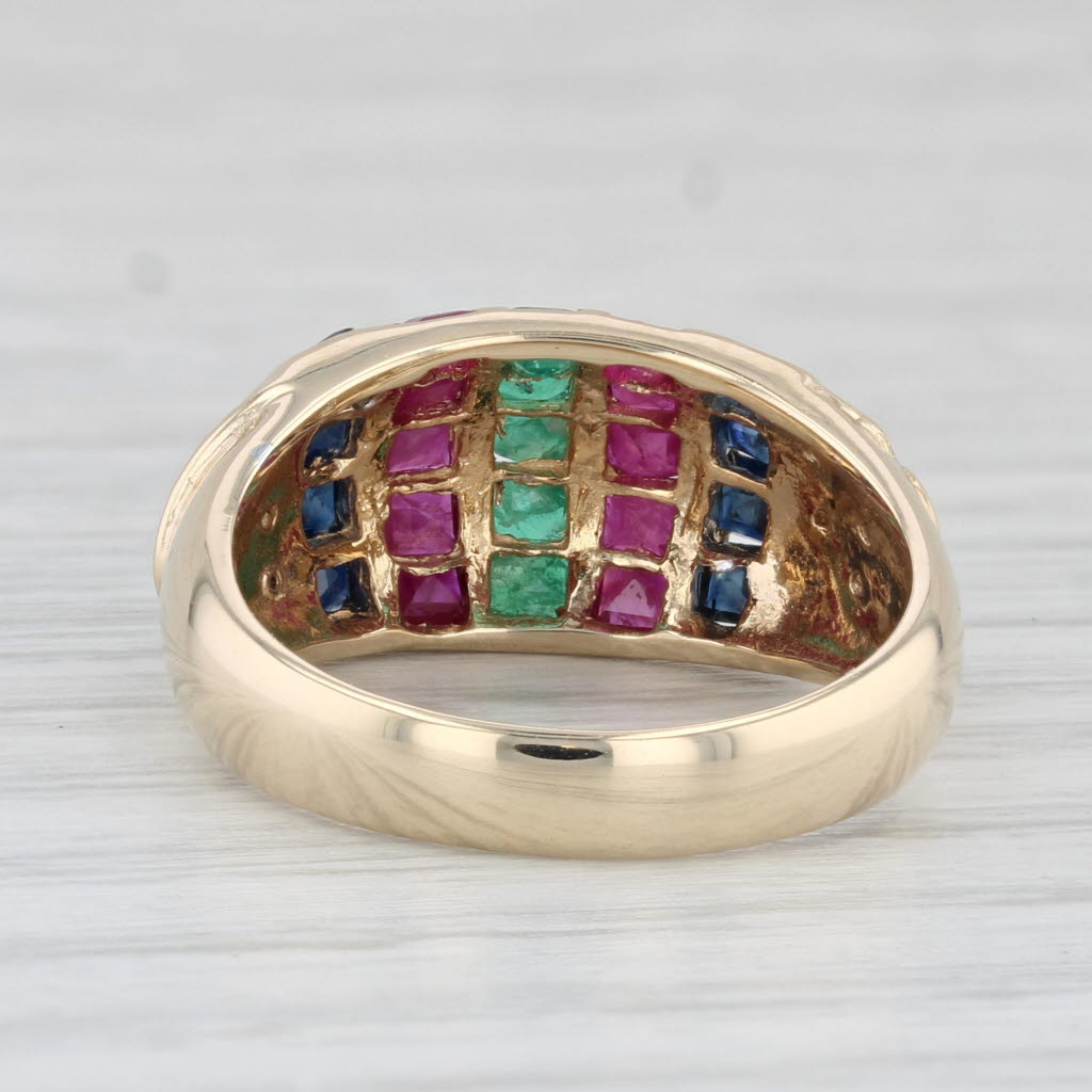 Light Gray 1.18ctw Domed Gemstone Ring 14k Yellow Gold Size 6 Ruby Sapphire Emerald Diamond