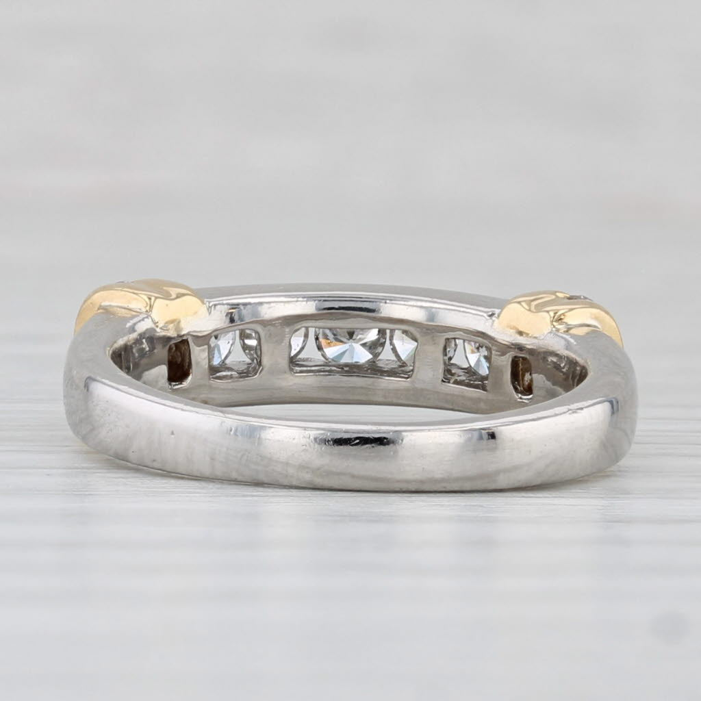 Light Gray 0.36ctw Diamond Wedding Band Platinum 18k Yellow Gold Size 5.25 Ring