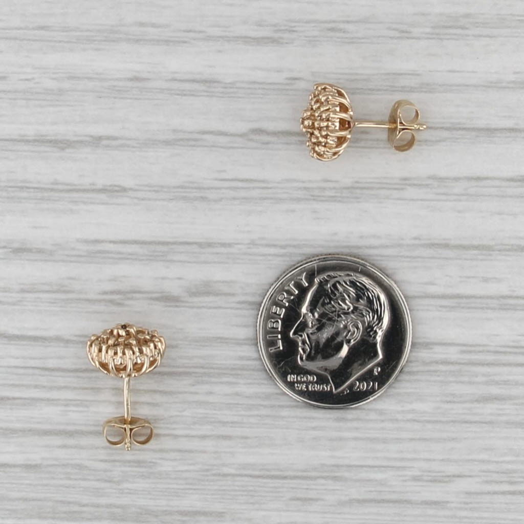 0.32ctw Diamond Cluster Stud Earrings 14k Yellow Gold Roud Studs