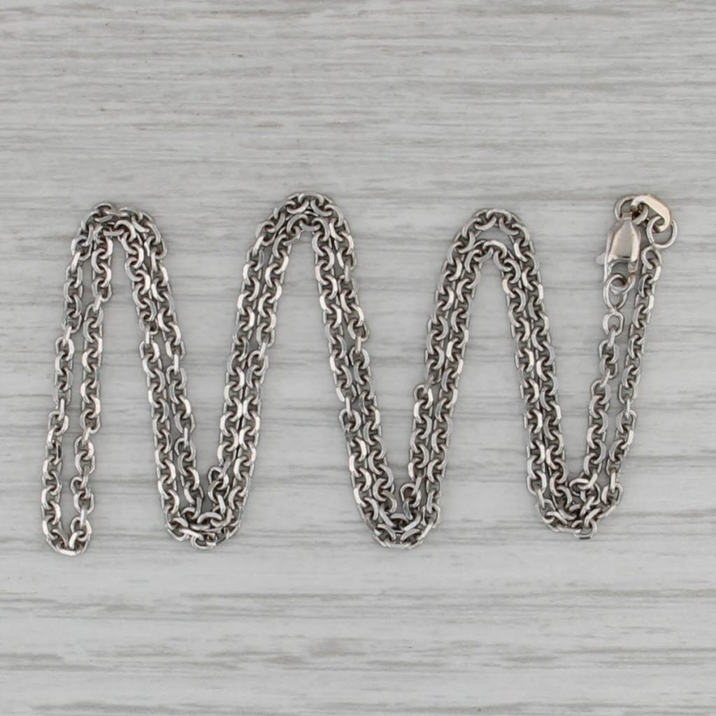Cable Chain Necklace 14k White Gold 20.25" 2mm