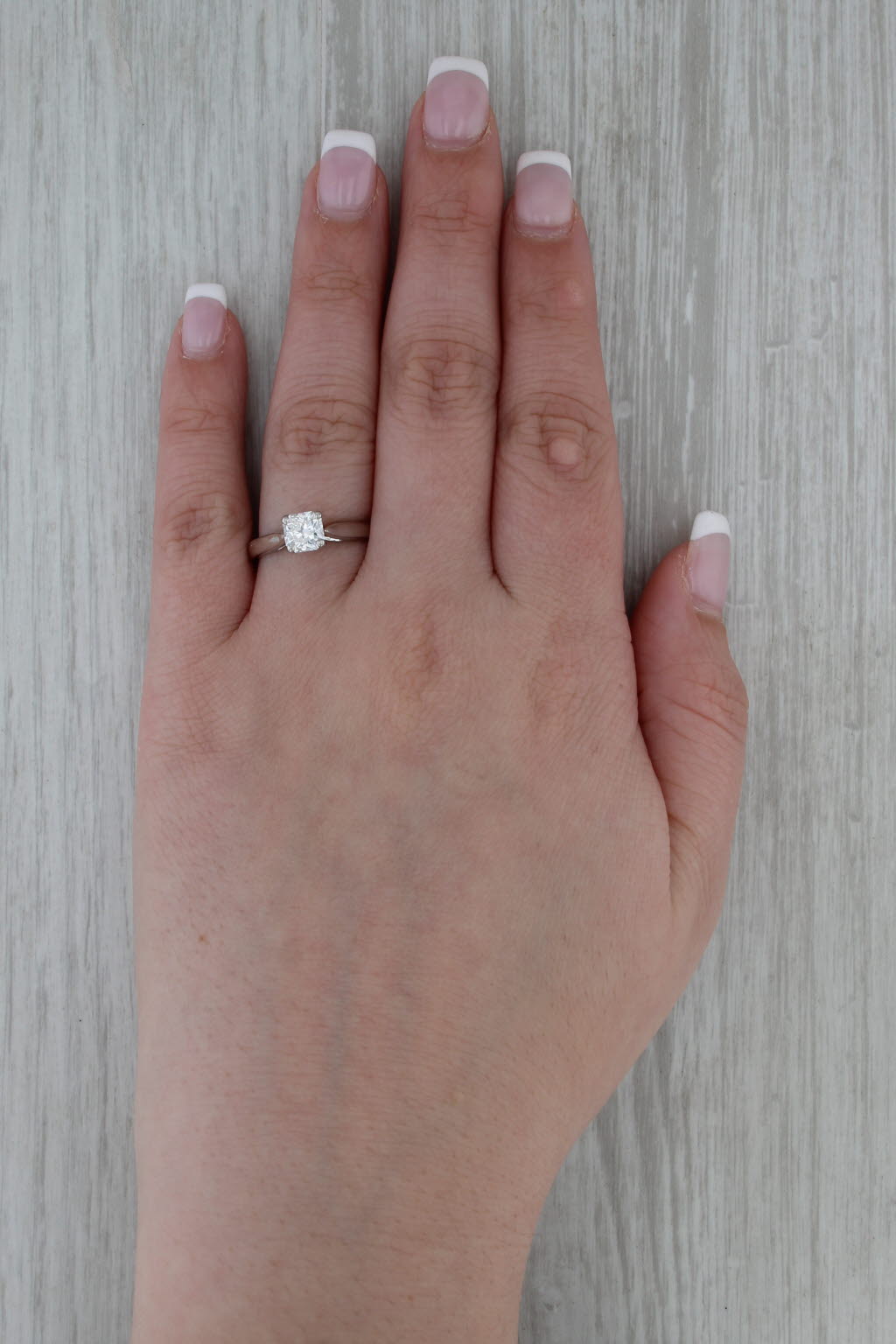 Kristall 1ct Princess Solitaire Diamond Engagement Ring 950 Platinum GGL COA