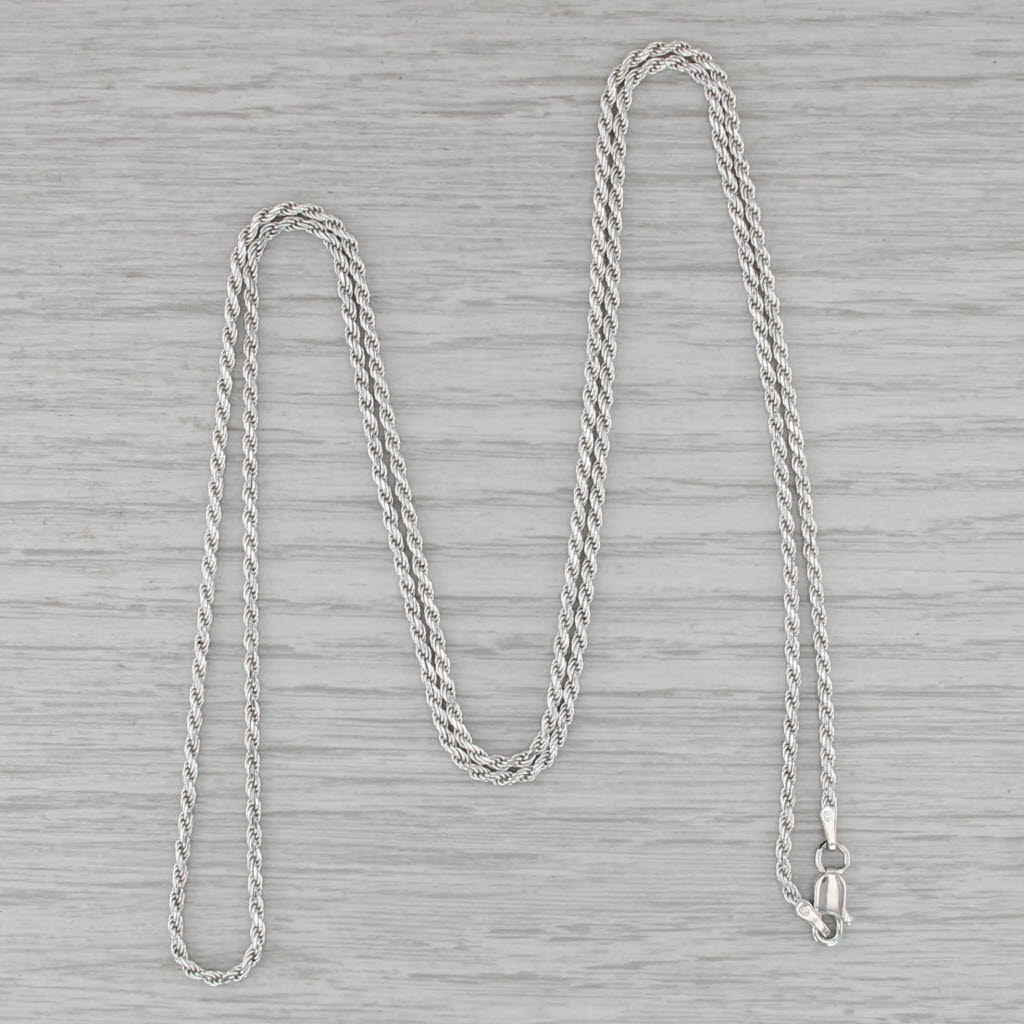 Rope Chain Necklace Sterling Silver 30" 1.8mm