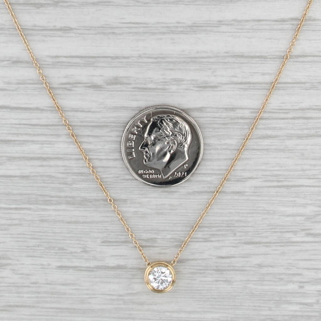 New IGI 0.52ct Lab Grown Diamond Solitaire Pendant Necklace 10k Yellow Gold