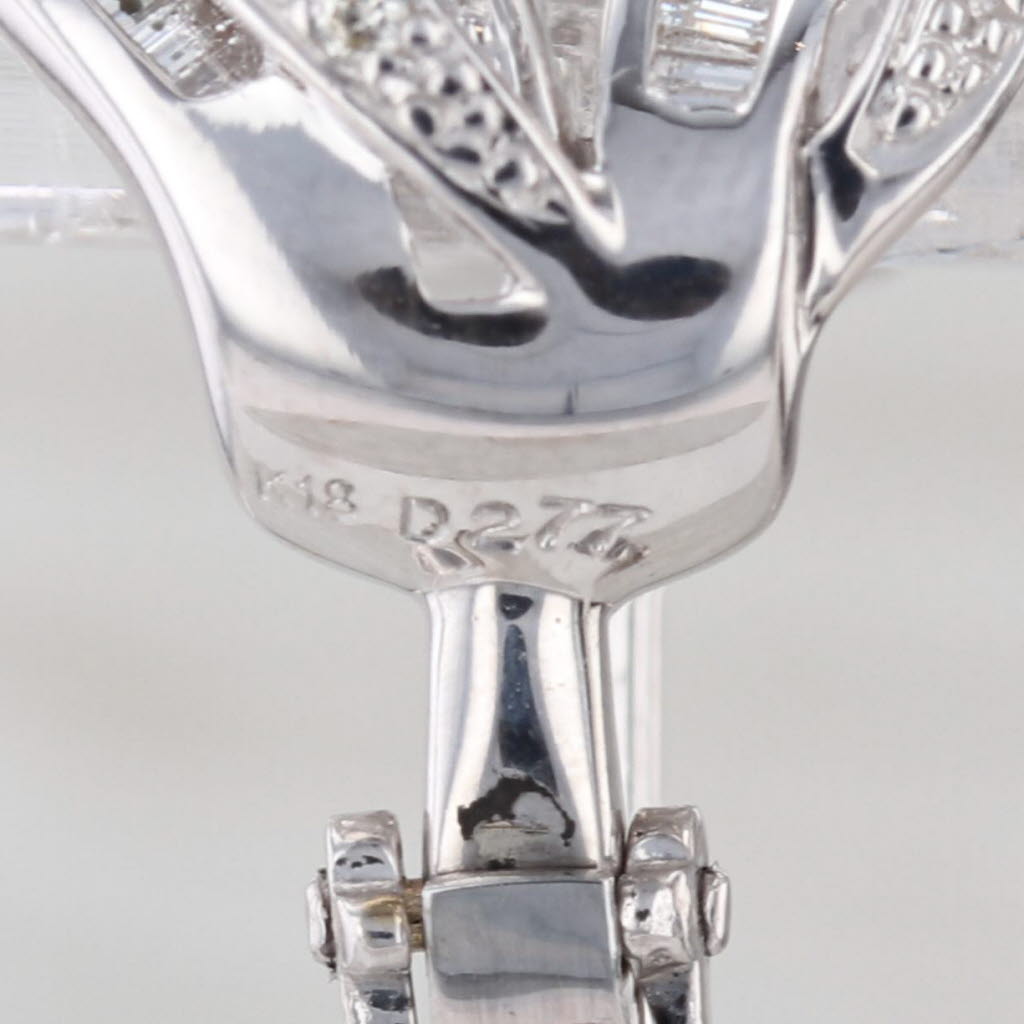 2.20ctw Diamond Woven Journey Half Hoop Earrings 18k White Gold Omega Backs