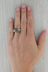 Rosy Brown 0.60ctw Champagne White Pave Diamond Bypass Ring 10k White Gold Sz 7.25 Cocktail