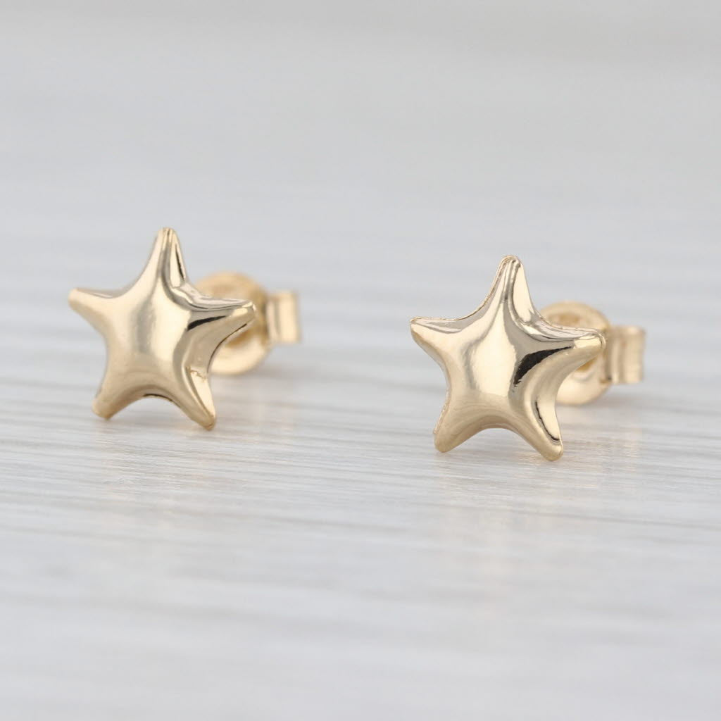 Gold Star Stud Earrings 18k Yellow Gold Small Studs