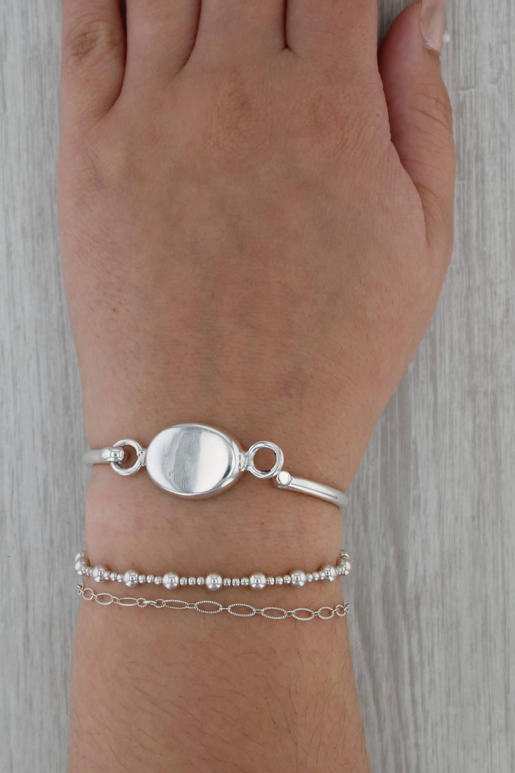 Engravable Bangle Bracelet Sterling Silver 6" ID