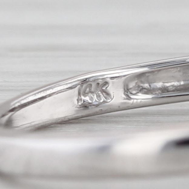 0.63ctw Tanzanite Diamond Ring 14k White Gold Size 7 3-Stone Stackable