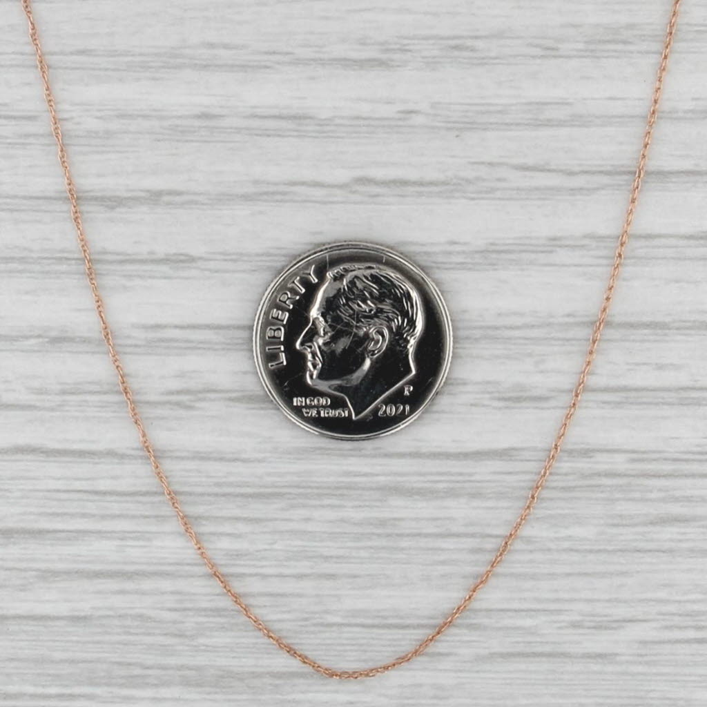 10k Rose Gold Fine Rope Chain Necklace 18" 0.9mm