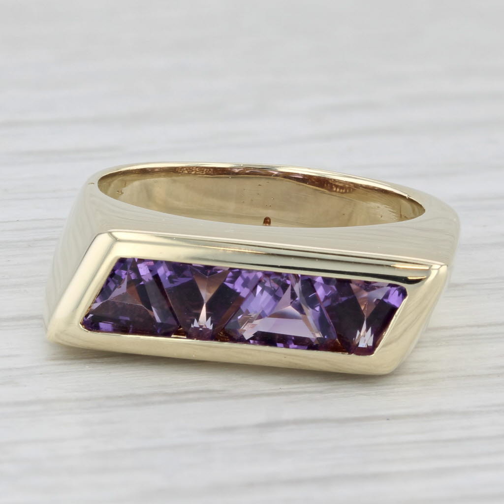 Light Gray 2ctw Channel Set Amethyst Ring 14k Yellow Gold Size 6.75