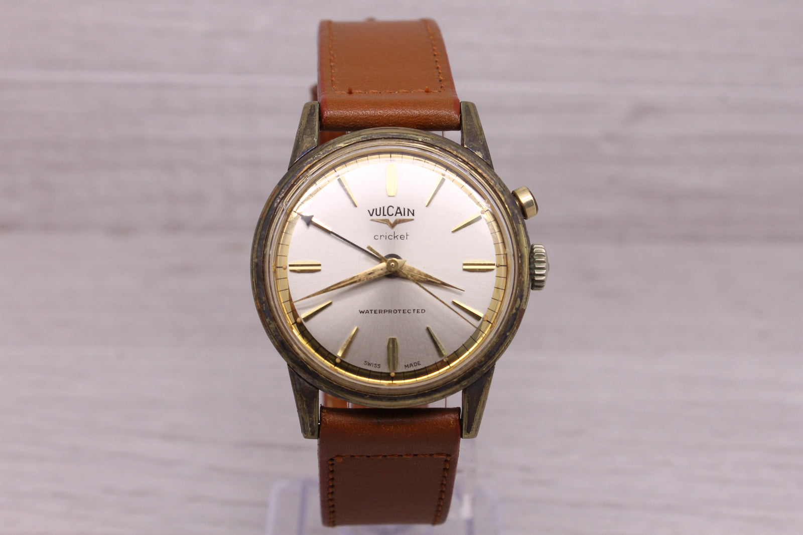 Vintage c.1960's Vulcain Cricket 34mm Plated Mens Manual Alarm Watch O –  Jewelryauthority