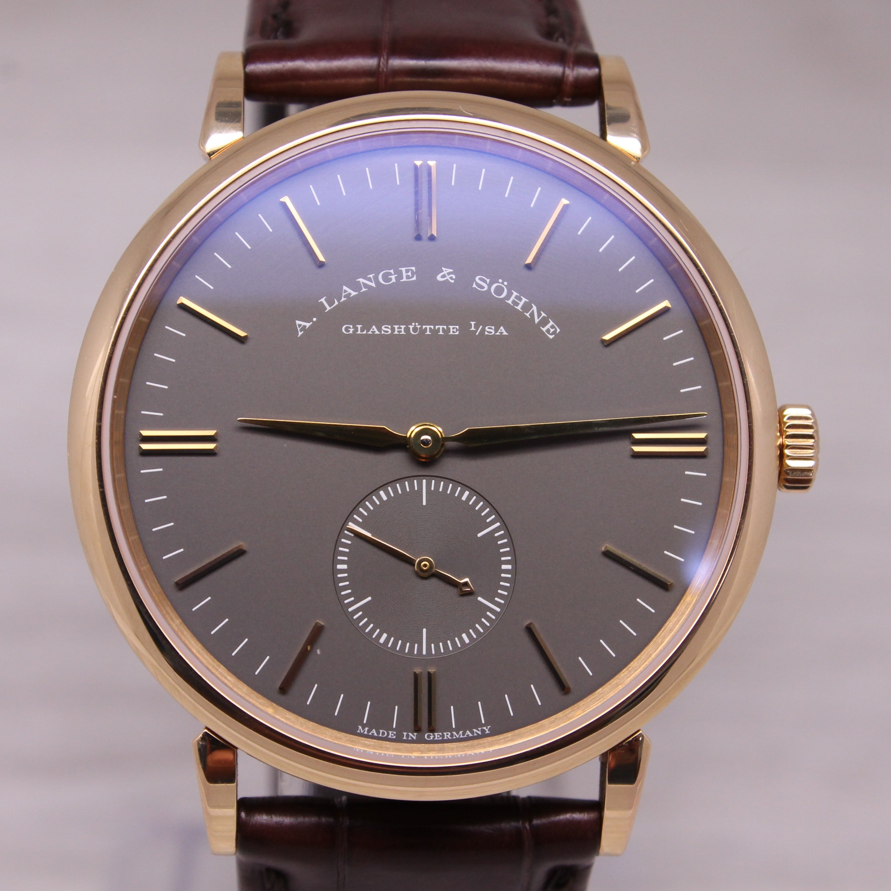 A.Lange & Sohne Saxonia 216.033 Boutiqe Ed 18k Rose Gold 37mm Watch L941.1