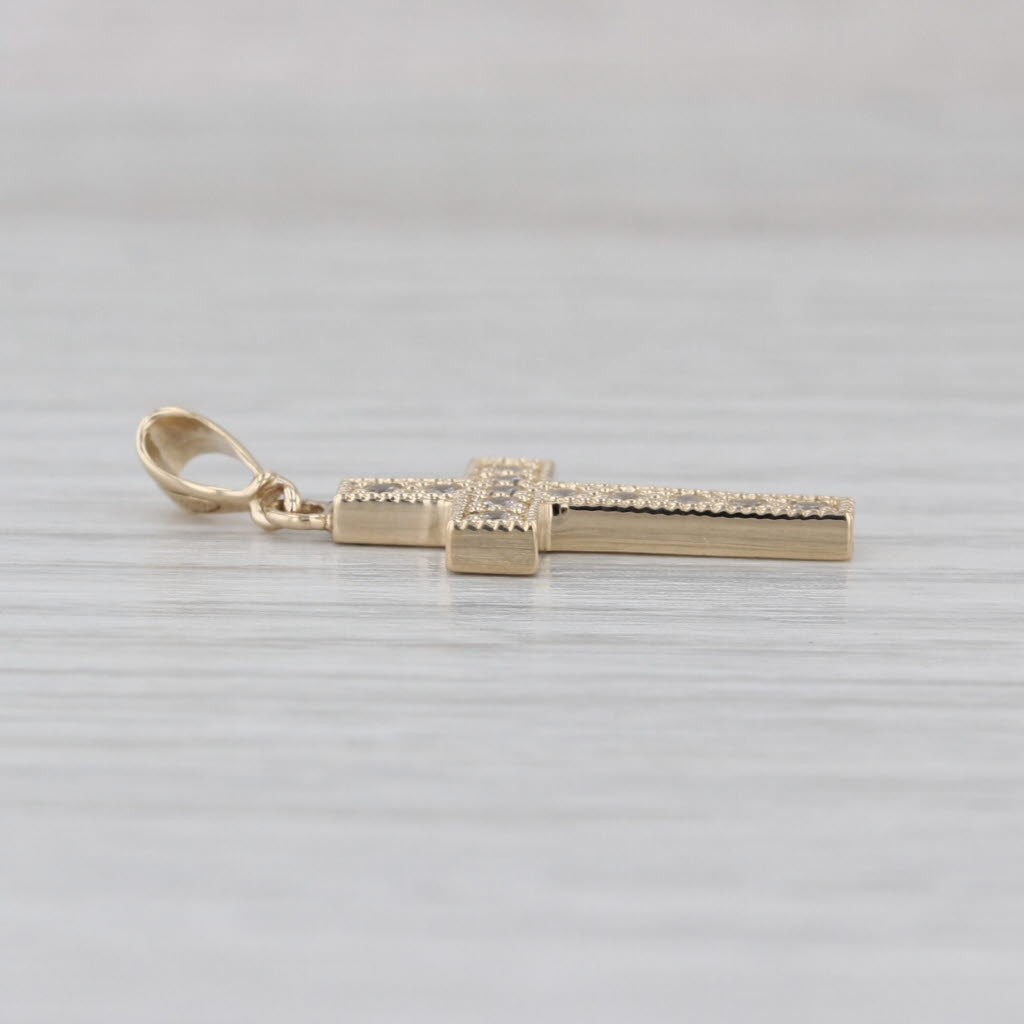 0.18ctw Cubic Zirconia Cross Pendant 14k Yellow Gold