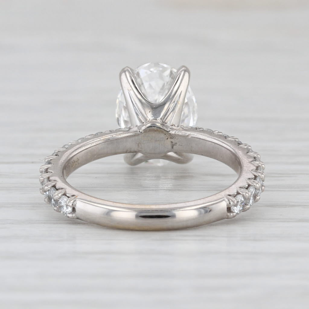 New IGI 3.75ctw Oval Lab Grown Diamond Engagement Ring 14k White Gold Size 6.5