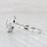 Light Gray New Beverley K 0.95ctw Sapphire Diamond Halo Ring 14k Gold Size 7.25 Engagement