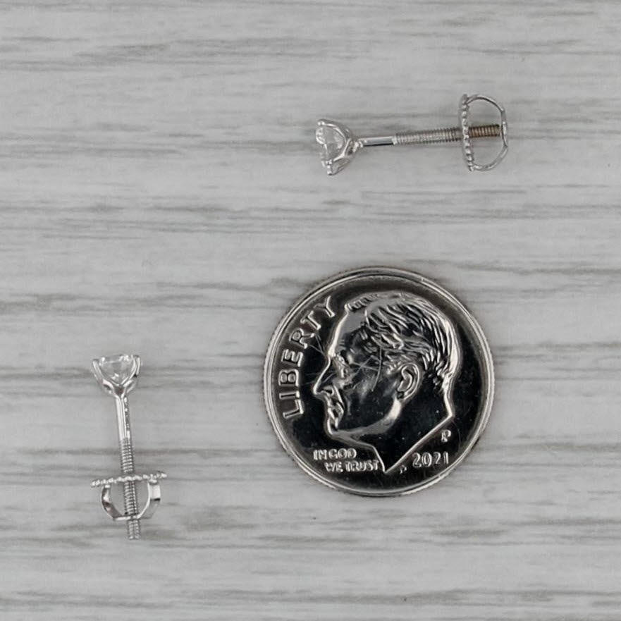 Novello 0.52ctw Lab Grown Diamond Stud Earrings 14k White Gold Studs Screw Back