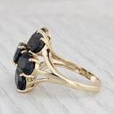 12.50ctw Black Sapphire Cluster Ring 10k Yellow Gold Size 8.25 Cocktail